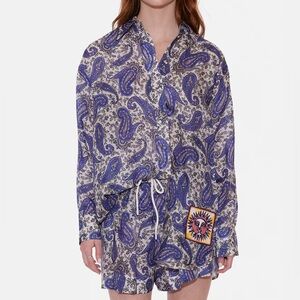 Zimmerman Short and Shirt Set Size 4 L/XL EUC Silk